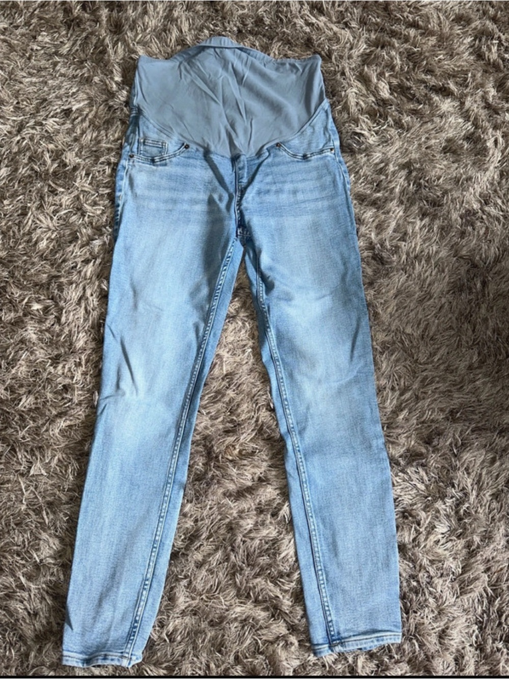 H&M Size Medium (8-10) Light Blue Maternity Skinny Jeans with Stretch Panel
